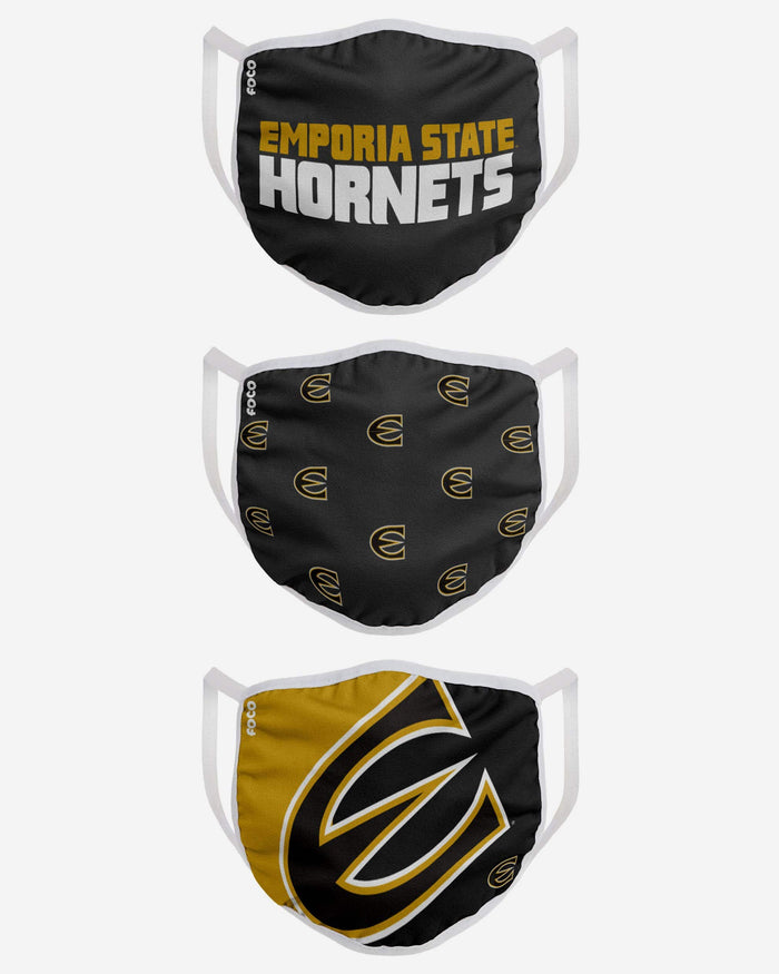 Emporia State Hornets 3 Pack Face Cover FOCO - FOCO.com