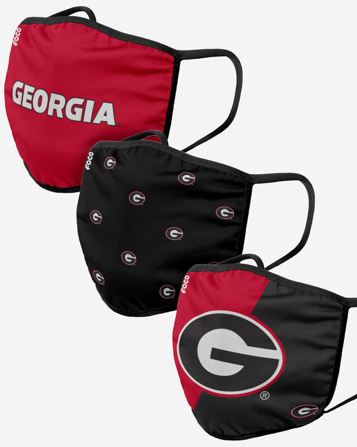 Georgia Bulldogs 3 Pack Face Cover FOCO - FOCO.com