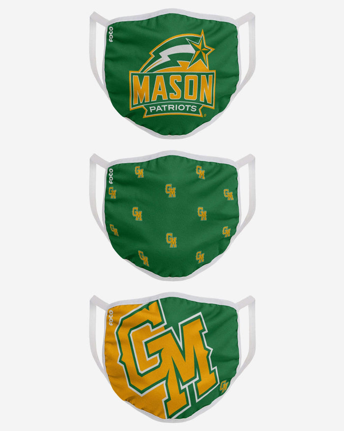 George Mason Patriots 3 Pack Face Cover FOCO - FOCO.com