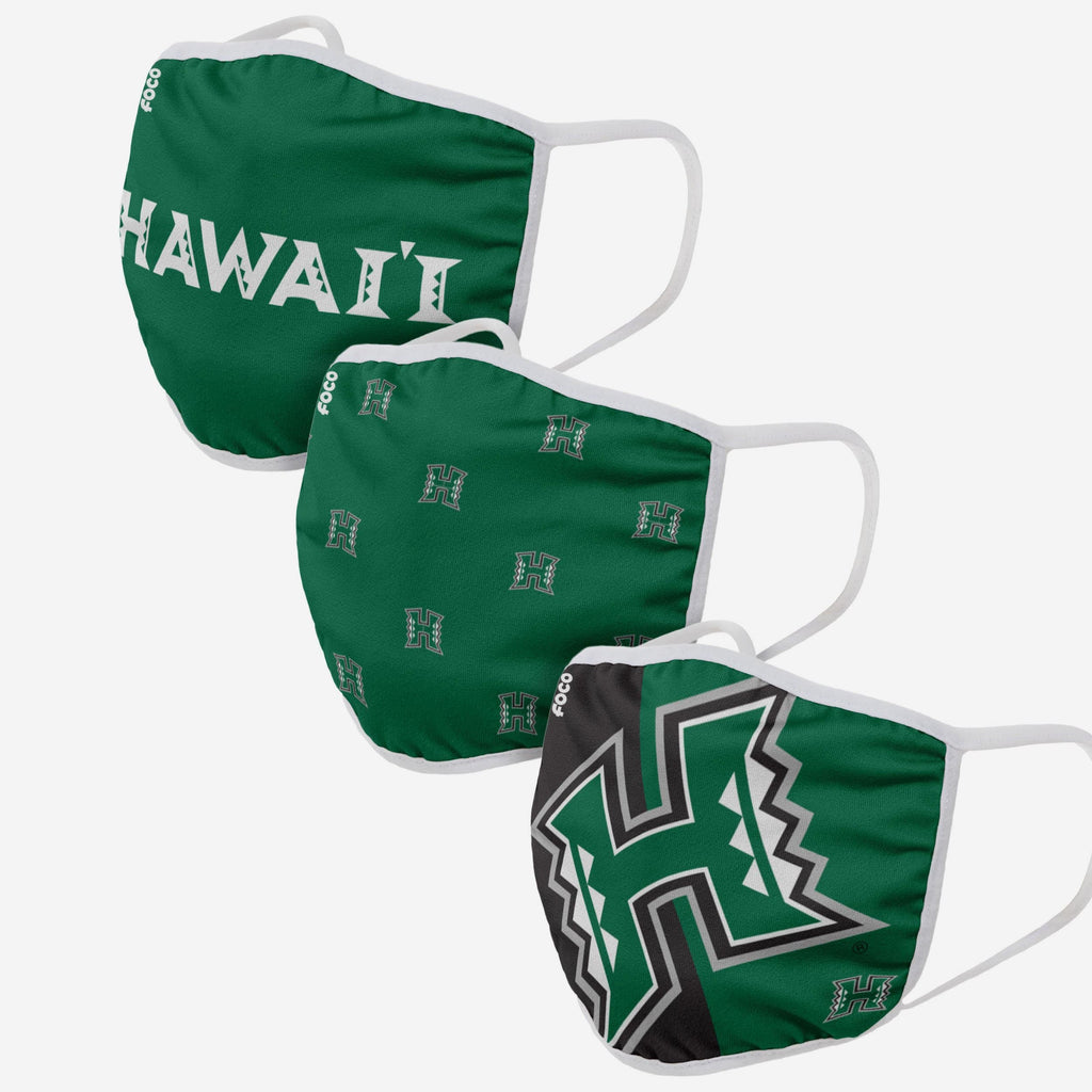 Hawaii Rainbow Warriors 3 Pack Face Cover FOCO - FOCO.com