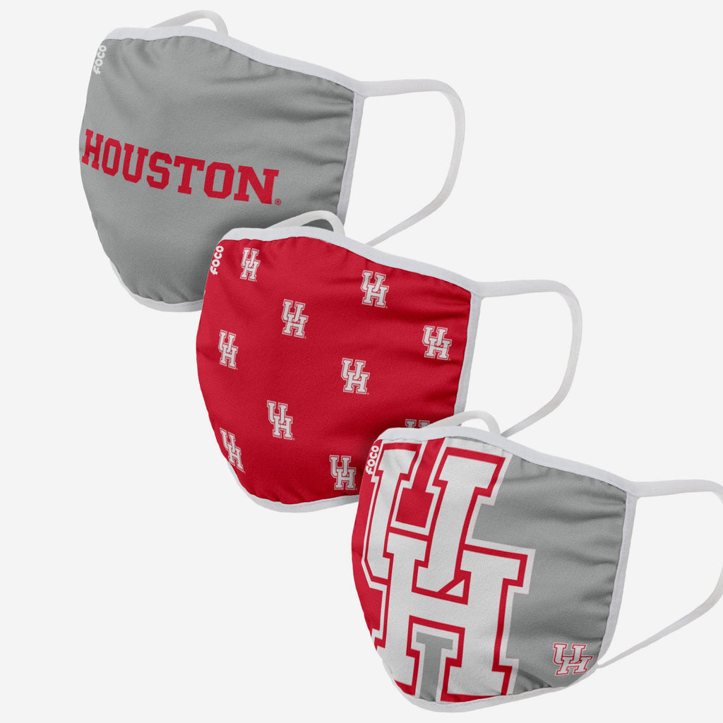 Houston Cougars 3 Pack Face Cover FOCO - FOCO.com