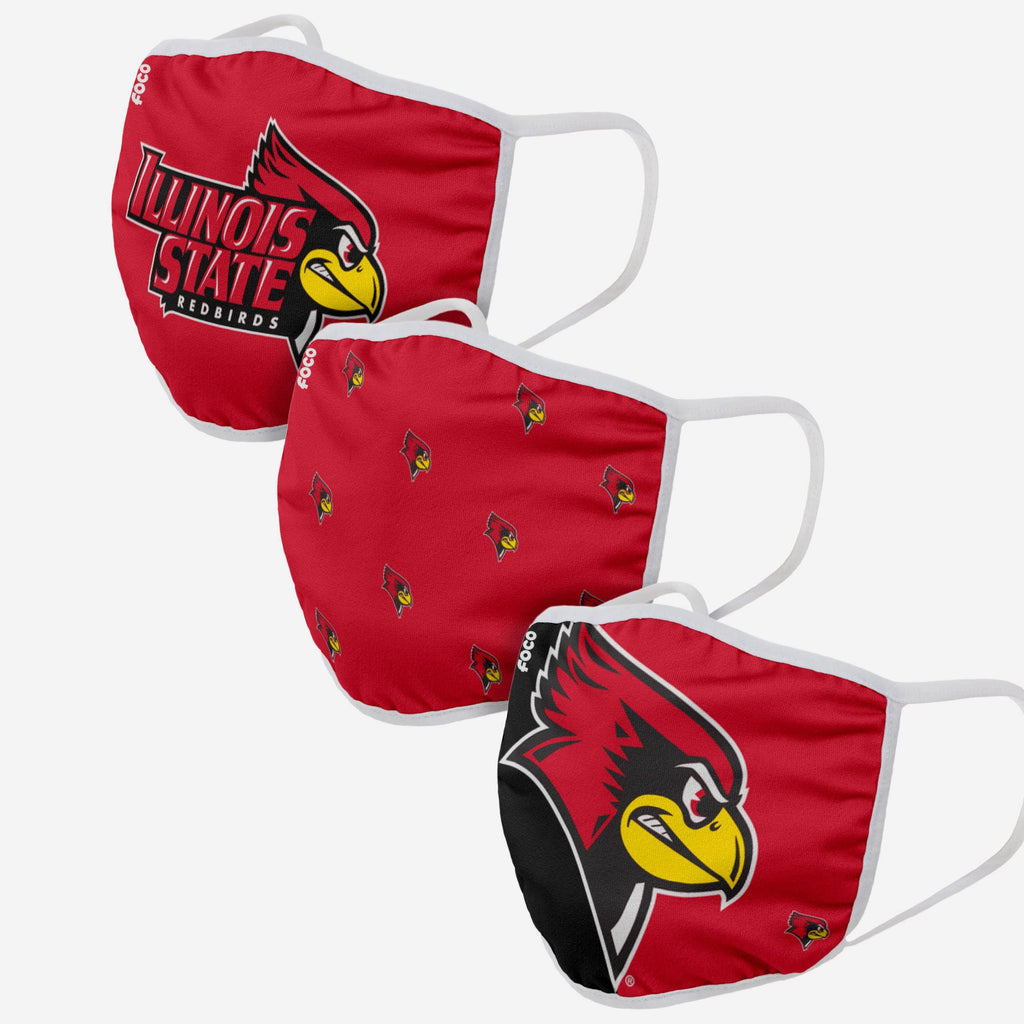 Illinois State Redbirds 3 Pack Face Cover FOCO - FOCO.com