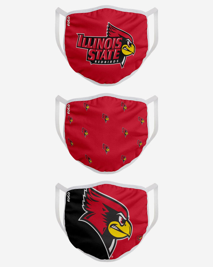 Illinois State Redbirds 3 Pack Face Cover FOCO - FOCO.com