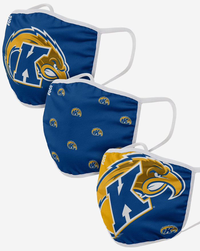 Kent State Golden Flashes 3 Pack Face Cover FOCO - FOCO.com