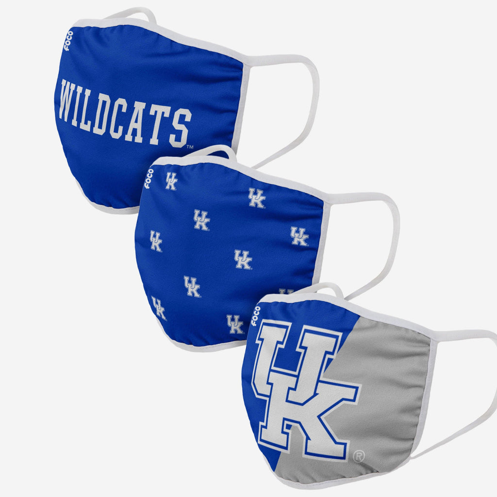 Kentucky Wildcats 3 Pack Face Cover FOCO - FOCO.com