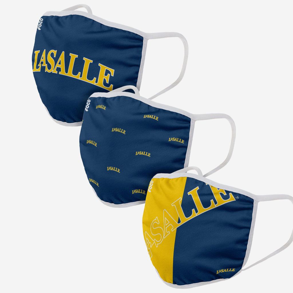 La Salle Explorers 3 Pack Face Cover FOCO - FOCO.com