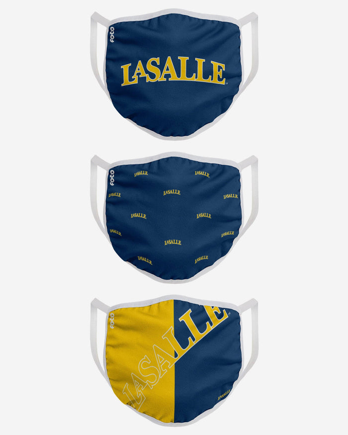 La Salle Explorers 3 Pack Face Cover FOCO - FOCO.com