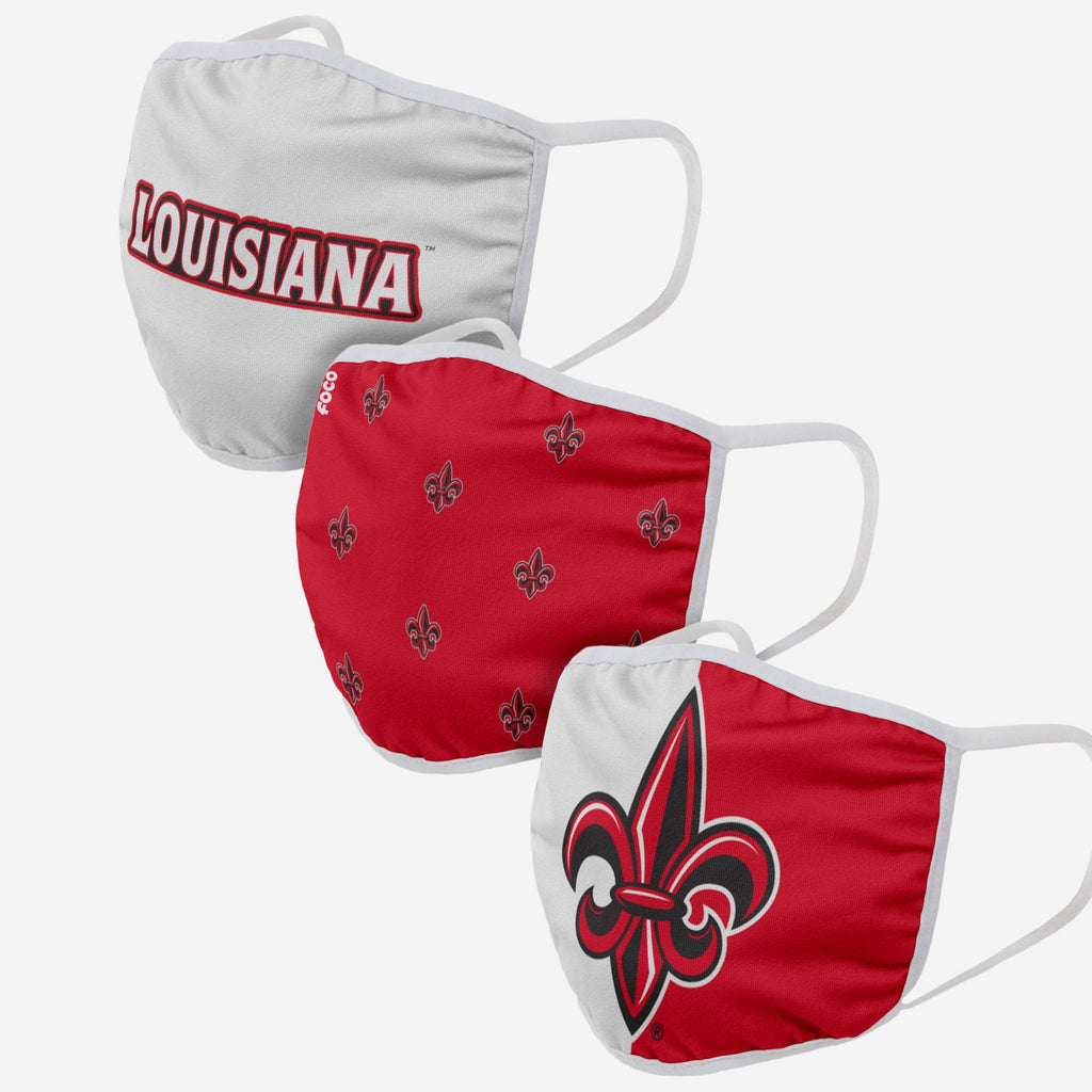 Louisiana Ragin' Cajuns 3 Pack Face Cover FOCO - FOCO.com