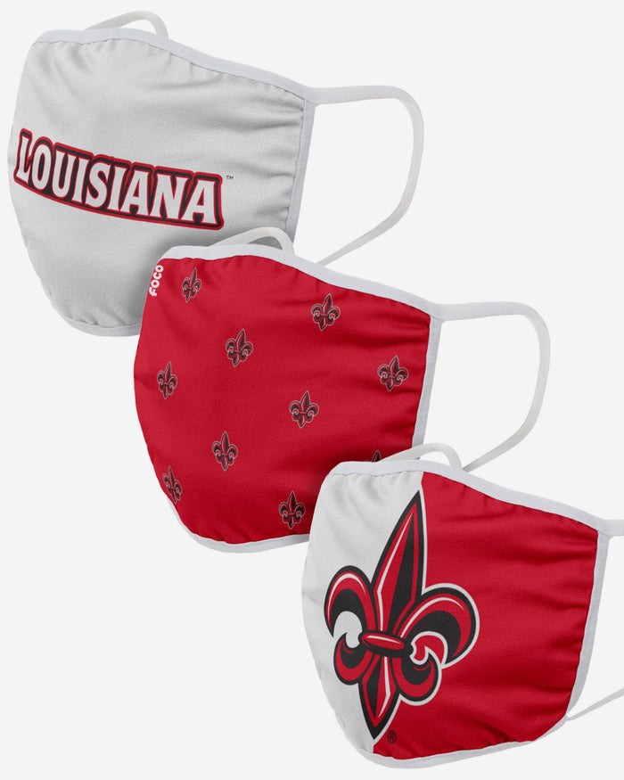 Louisiana Ragin' Cajuns 3 Pack Face Cover FOCO - FOCO.com