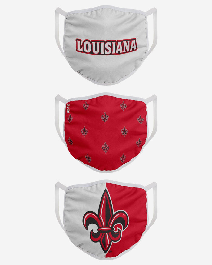 Louisiana Ragin' Cajuns 3 Pack Face Cover FOCO - FOCO.com