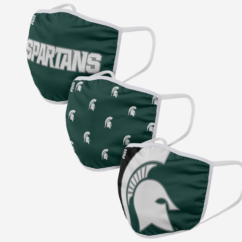 Michigan State Spartans 3 Pack Face Cover FOCO - FOCO.com