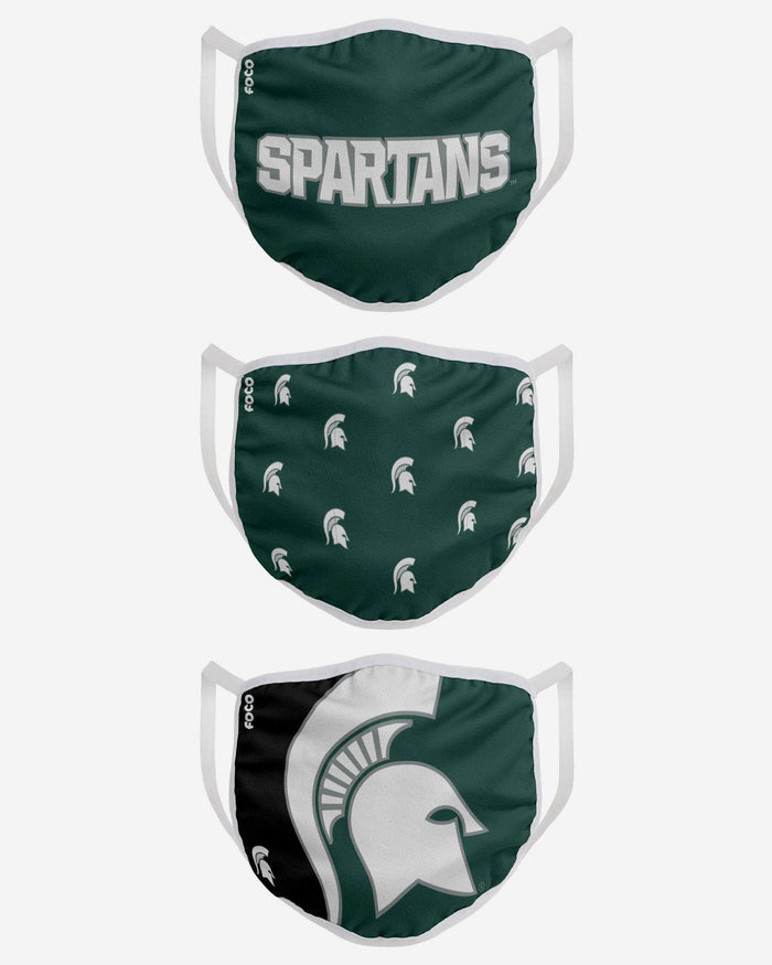 Michigan State Spartans 3 Pack Face Cover FOCO - FOCO.com