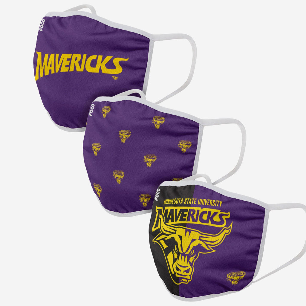 Minnesota State Mavericks 3 Pack Face Cover FOCO - FOCO.com