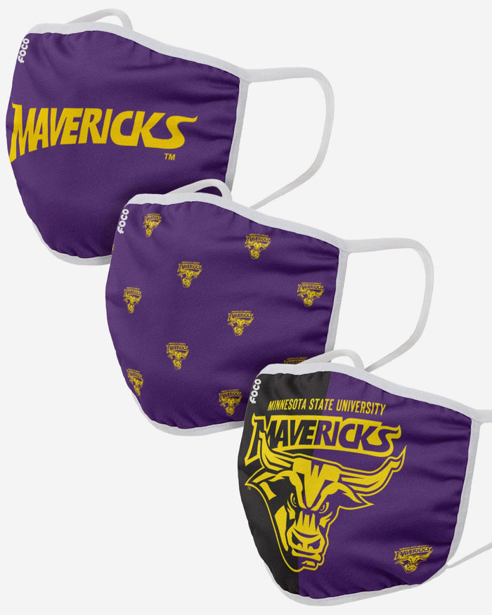 Minnesota State Mavericks 3 Pack Face Cover FOCO - FOCO.com