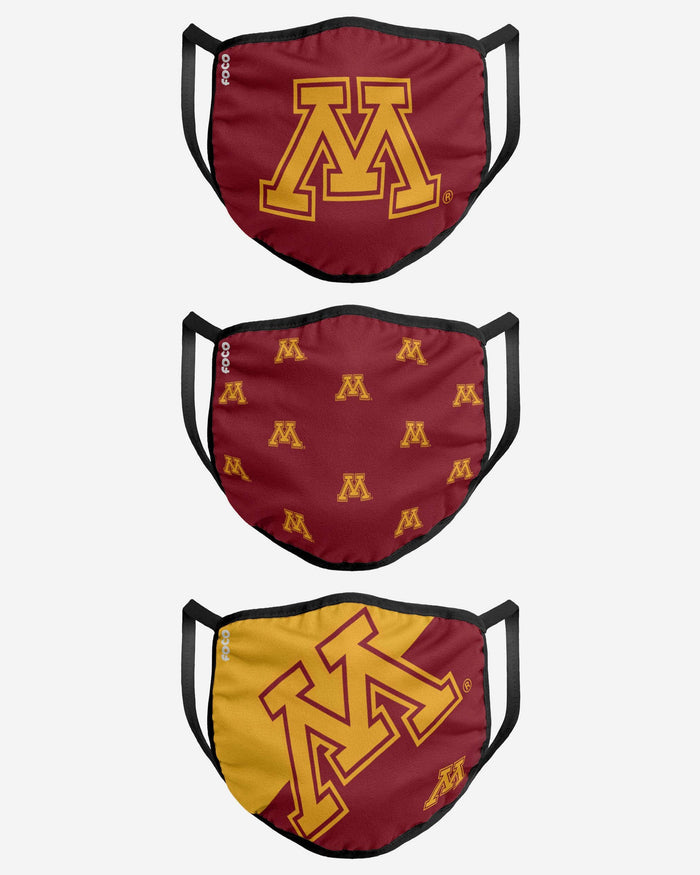 Minnesota Golden Gophers 3 Pack Face Cover FOCO - FOCO.com