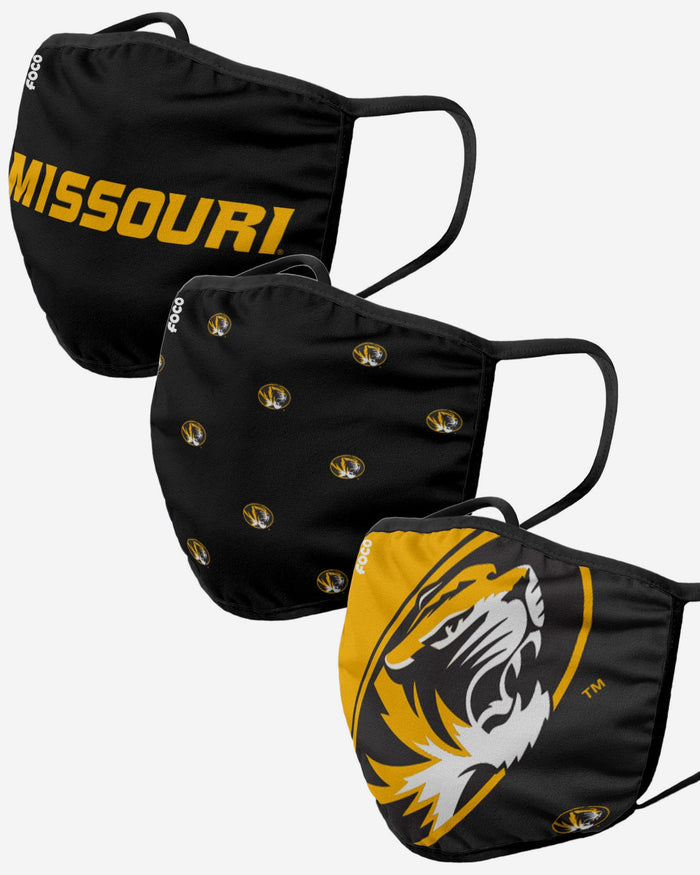 Missouri Tigers 3 Pack Face Cover FOCO - FOCO.com