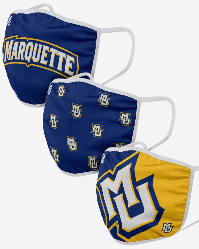 Marquette Golden Eagles 3 Pack Face Cover FOCO - FOCO.com