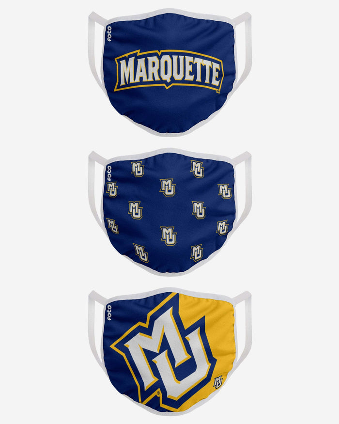 Marquette Golden Eagles 3 Pack Face Cover FOCO - FOCO.com