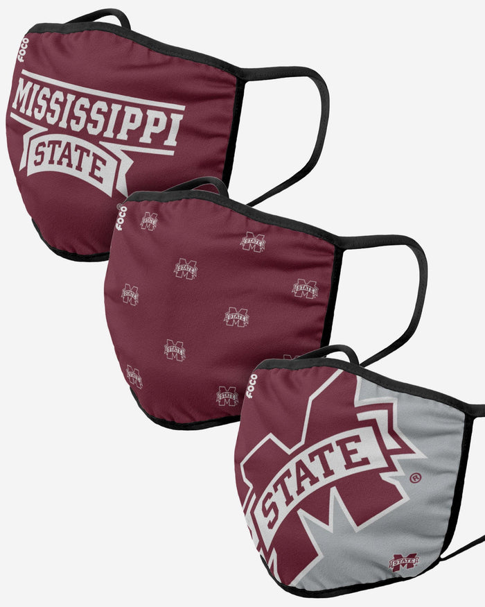 Mississippi State Bulldogs 3 Pack Face Cover FOCO - FOCO.com