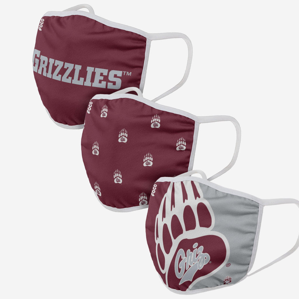 Montana Grizzlies 3 Pack Face Cover FOCO - FOCO.com