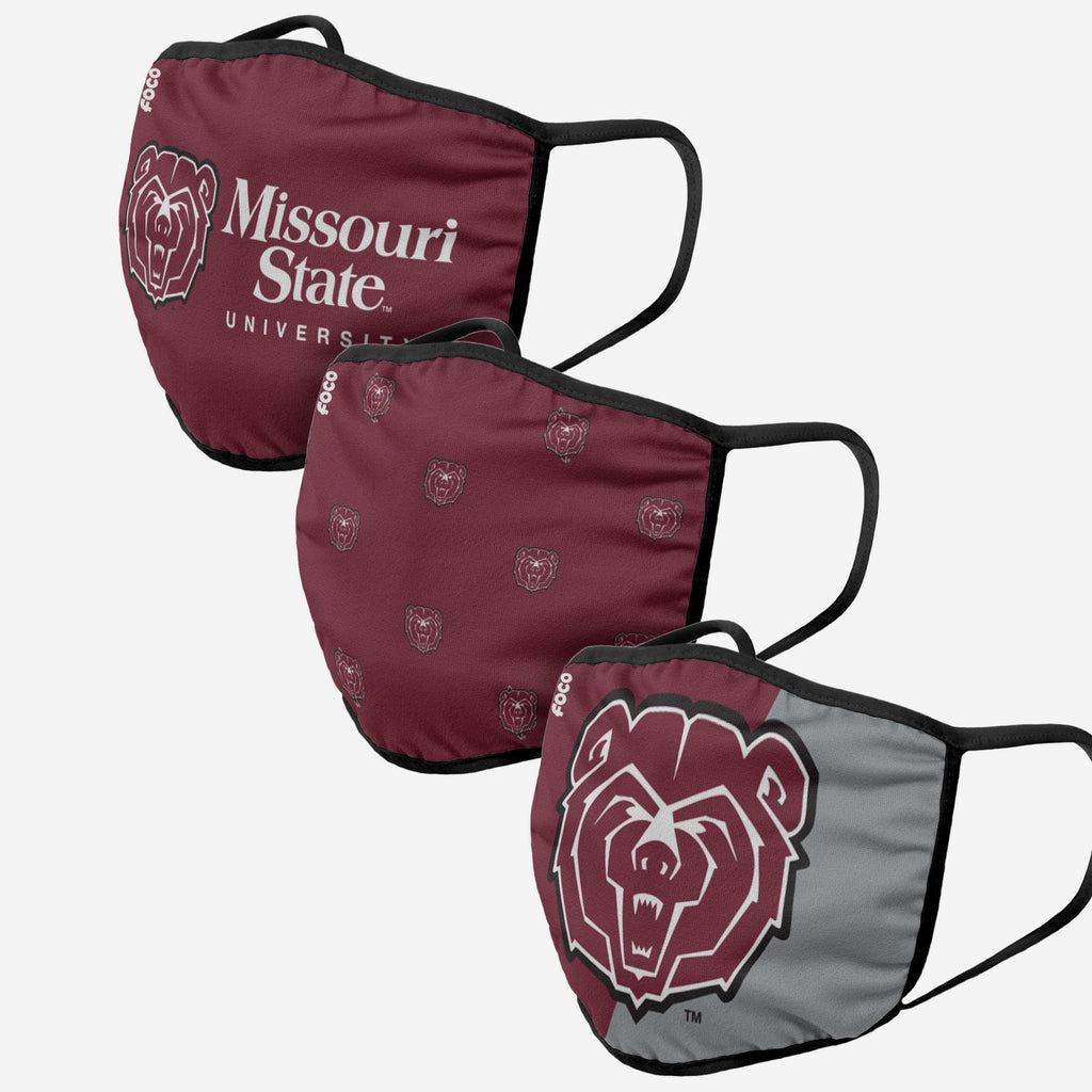 Missouri State Bears 3 Pack Face Cover FOCO - FOCO.com