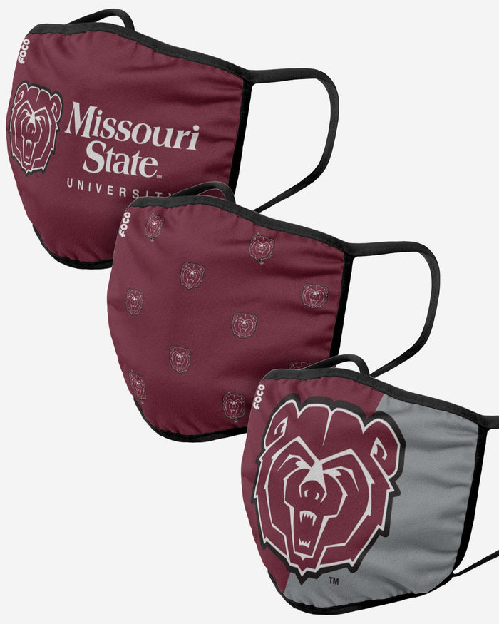 Missouri State Bears 3 Pack Face Cover FOCO - FOCO.com