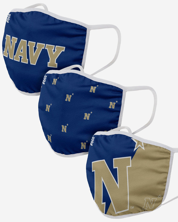 Navy Midshipmen 3 Pack Face Cover FOCO - FOCO.com