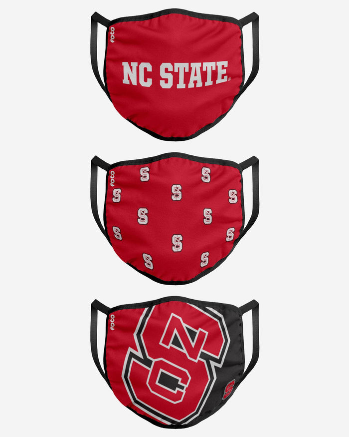 NC State Wolfpack 3 Pack Face Cover FOCO - FOCO.com