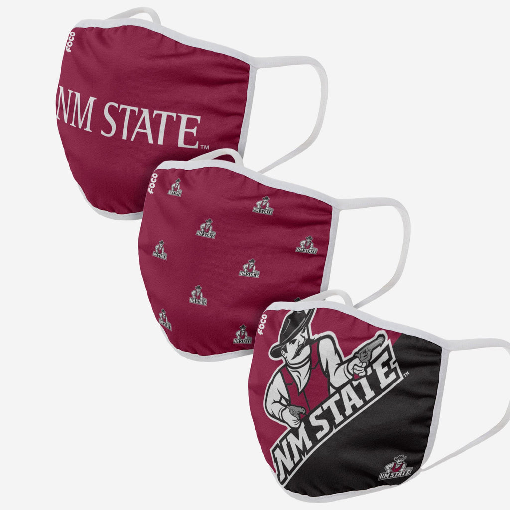 New Mexico State Aggies 3 Pack Face Cover FOCO - FOCO.com