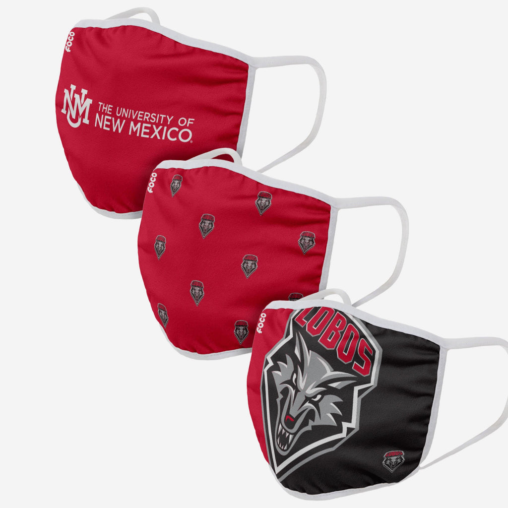 New Mexico Lobos 3 Pack Face Cover FOCO - FOCO.com