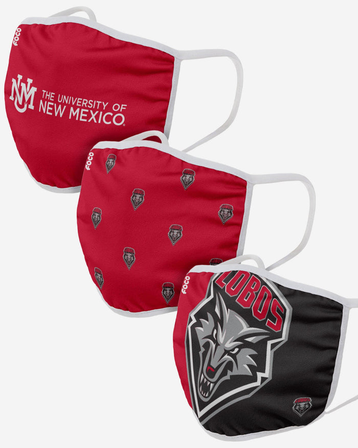 New Mexico Lobos 3 Pack Face Cover FOCO - FOCO.com