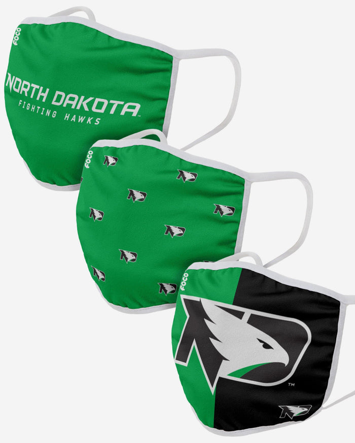 North Dakota Fighting Hawks 3 Pack Face Cover FOCO - FOCO.com