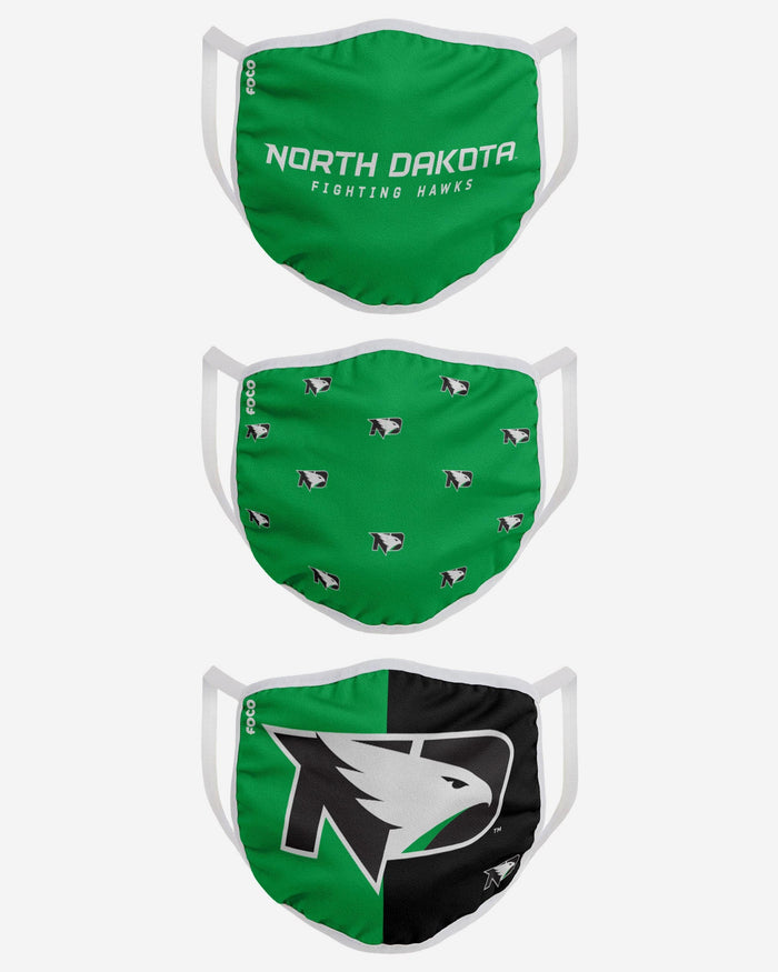 North Dakota Fighting Hawks 3 Pack Face Cover FOCO - FOCO.com