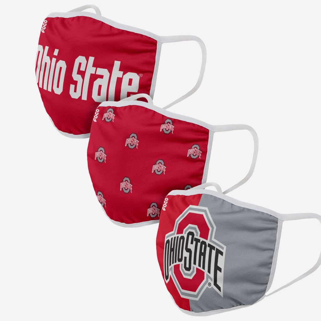 Ohio State Buckeyes 3 Pack Face Cover FOCO - FOCO.com