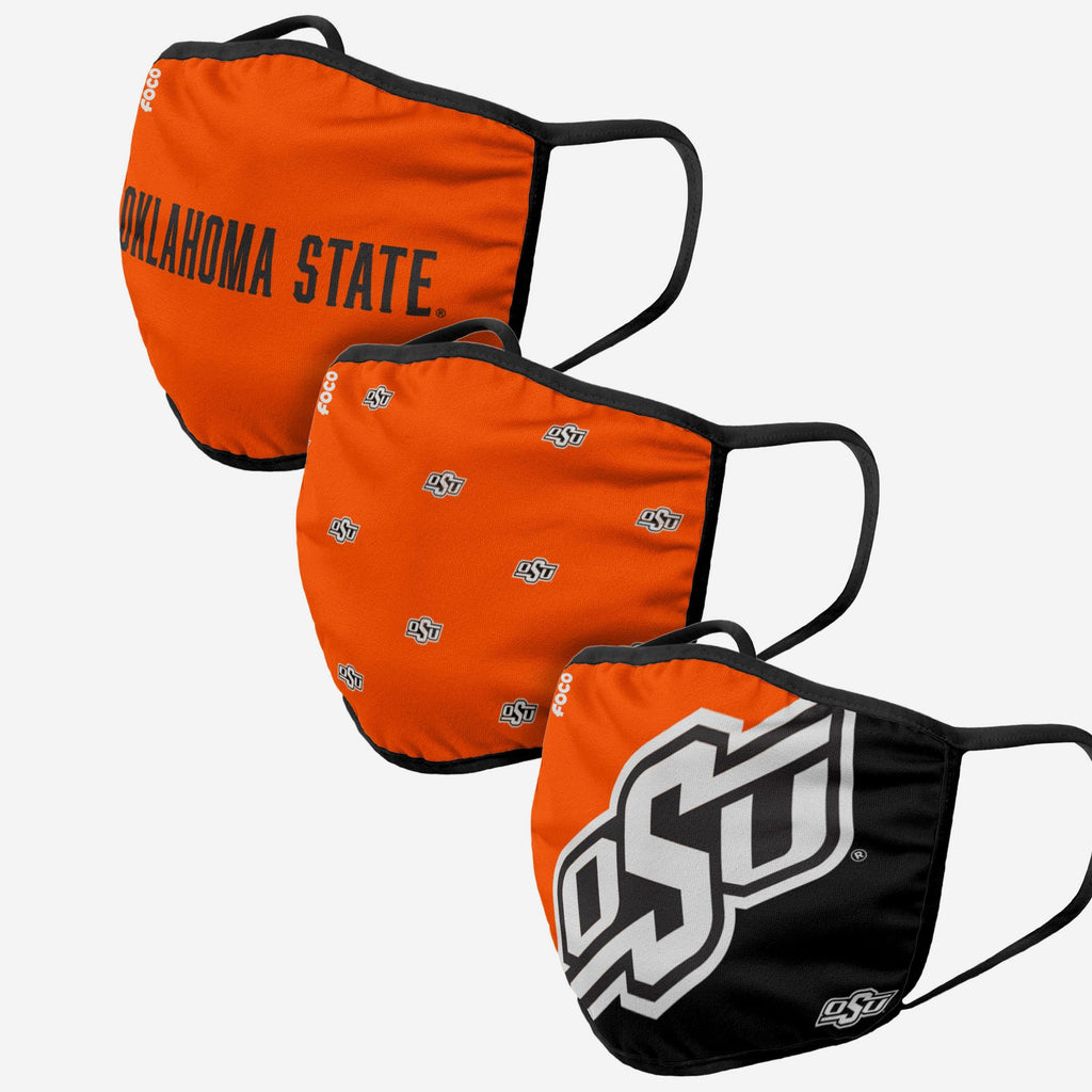 Oklahoma State Cowboys 3 Pack Face Cover FOCO - FOCO.com