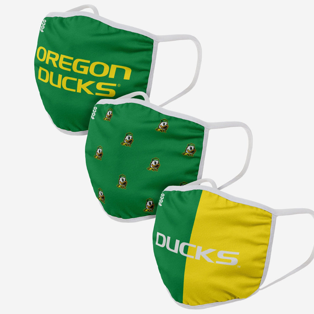 Oregon Ducks 3 Pack Face Cover FOCO - FOCO.com