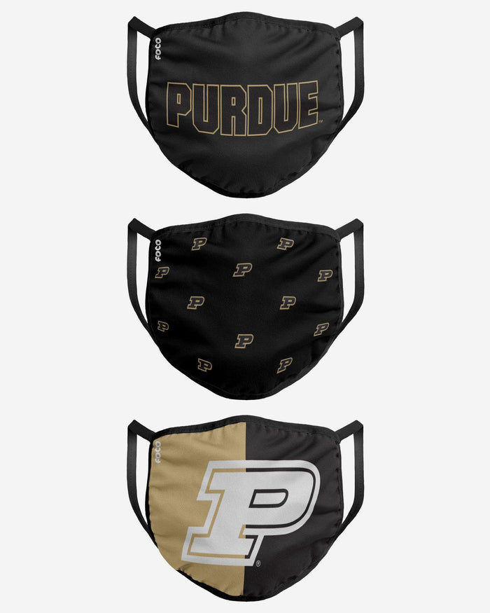 Purdue Boilermakers 3 Pack Face Cover FOCO - FOCO.com