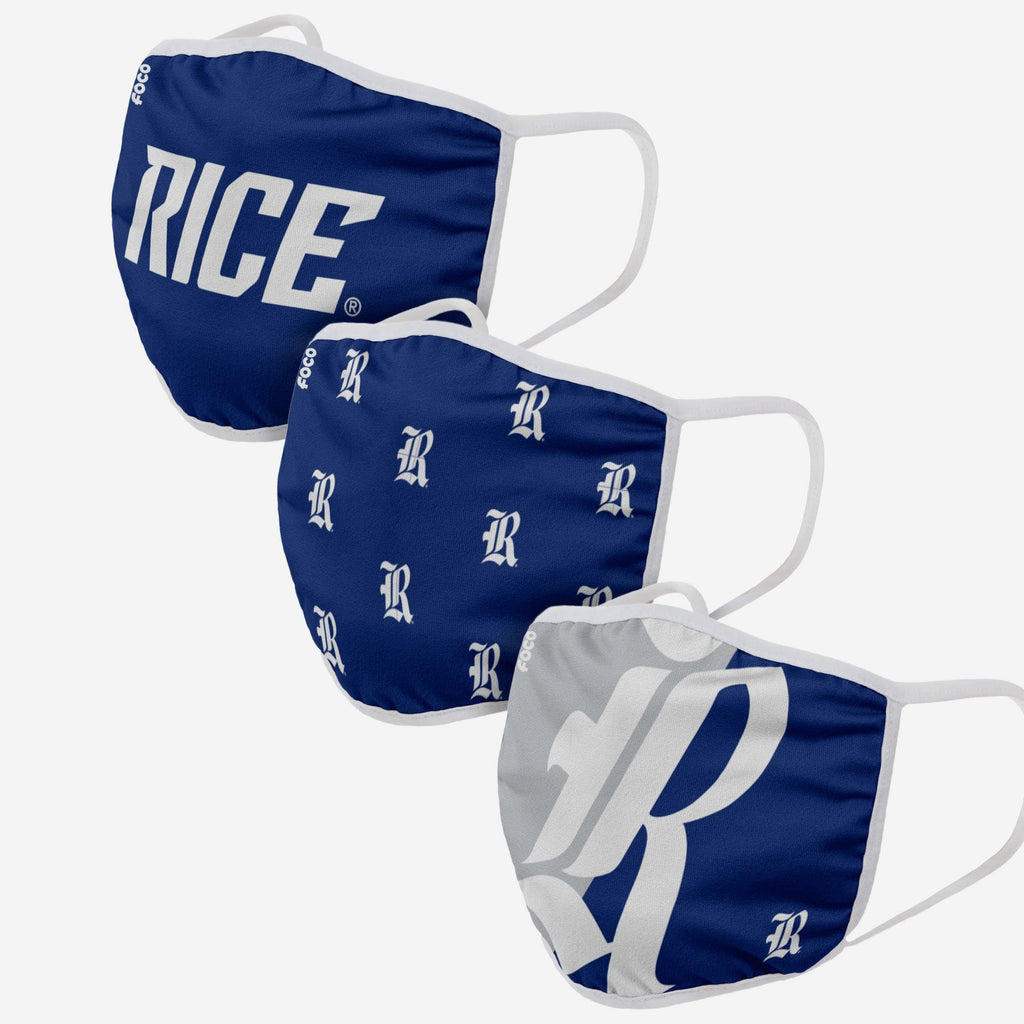 Rice Owls 3 Pack Face Cover FOCO - FOCO.com