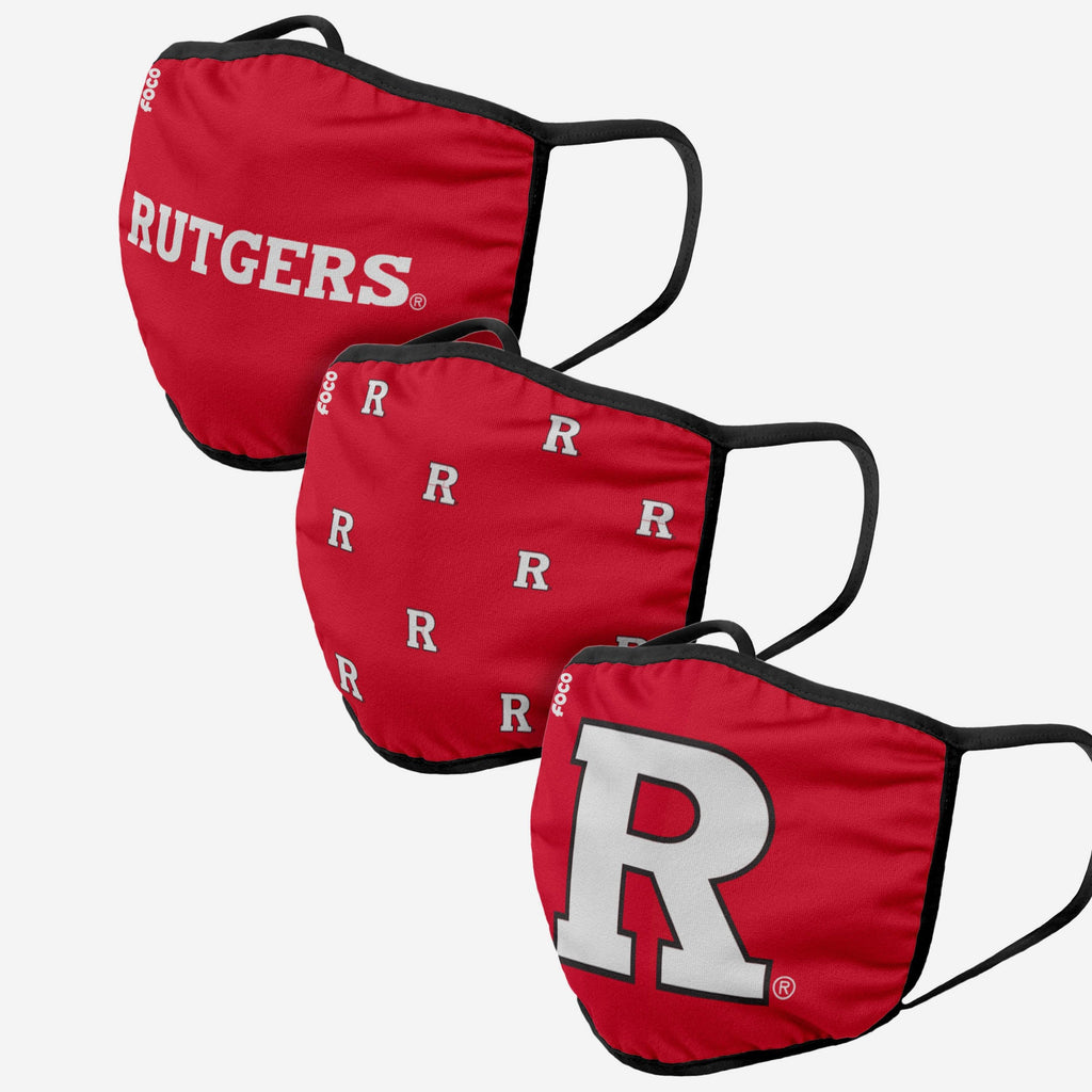 Rutgers Scarlet Knights 3 Pack Face Cover FOCO - FOCO.com