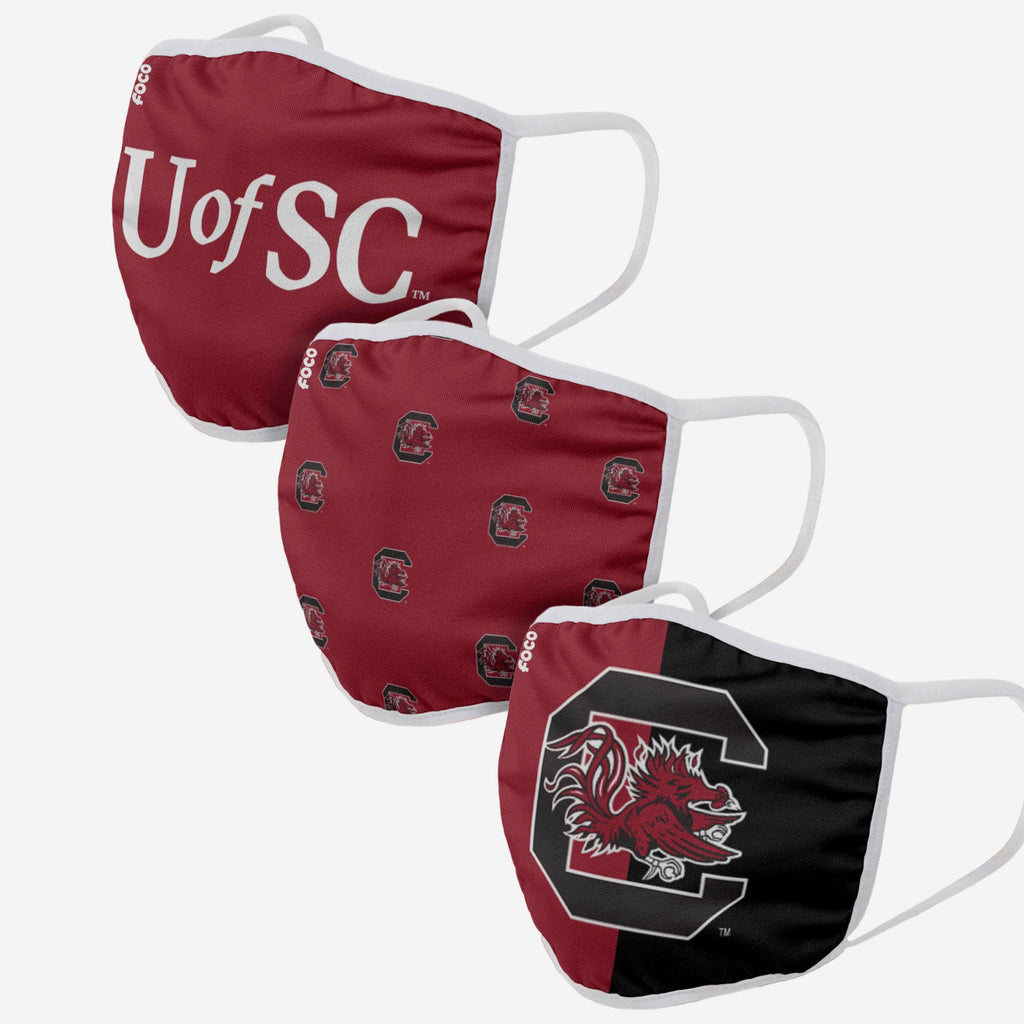 South Carolina Gamecocks 3 Pack Face Cover FOCO - FOCO.com