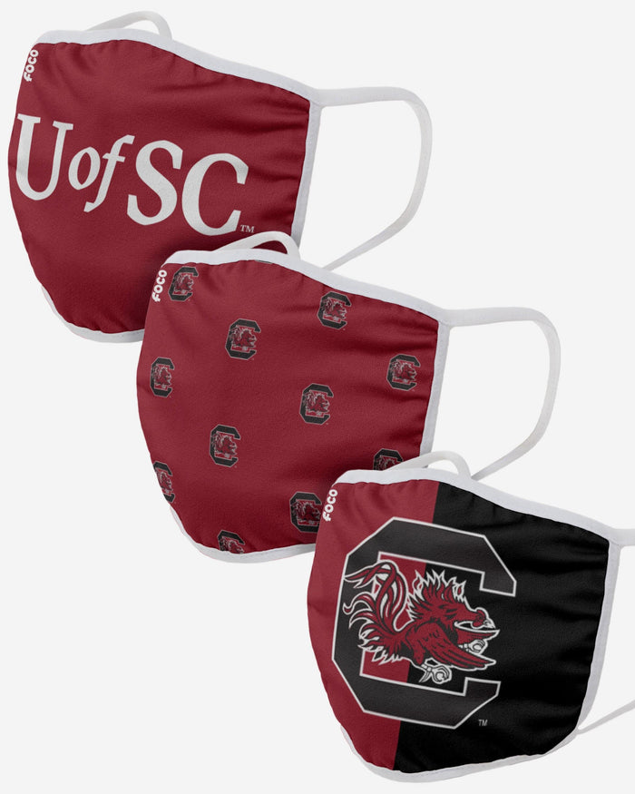 South Carolina Gamecocks 3 Pack Face Cover FOCO - FOCO.com