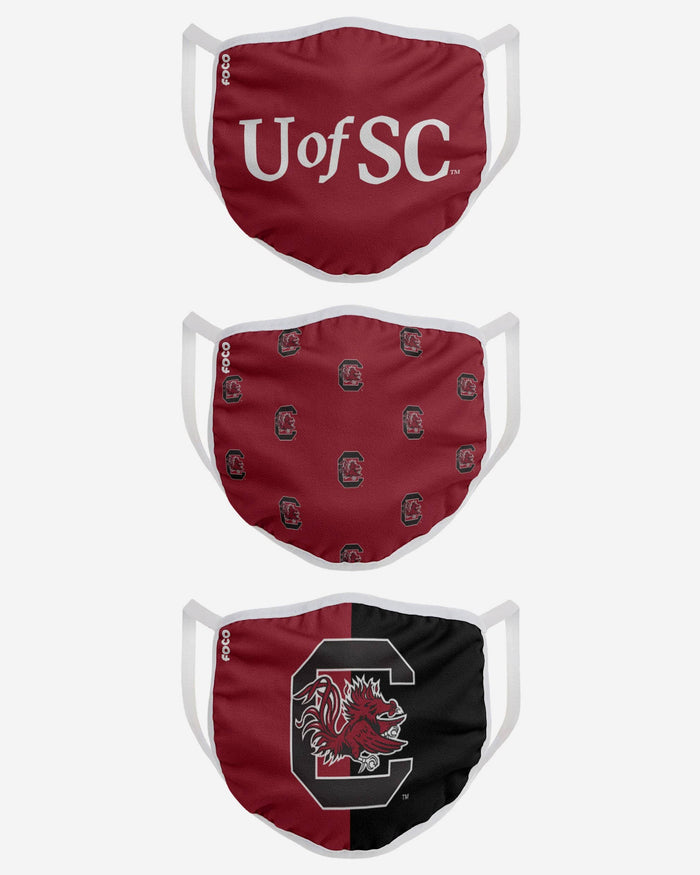 South Carolina Gamecocks 3 Pack Face Cover FOCO - FOCO.com