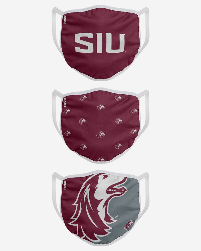 Southern Illinois Salukis 3 Pack Face Cover FOCO - FOCO.com