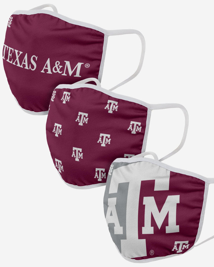 Texas A&M Aggies 3 Pack Face Cover FOCO - FOCO.com