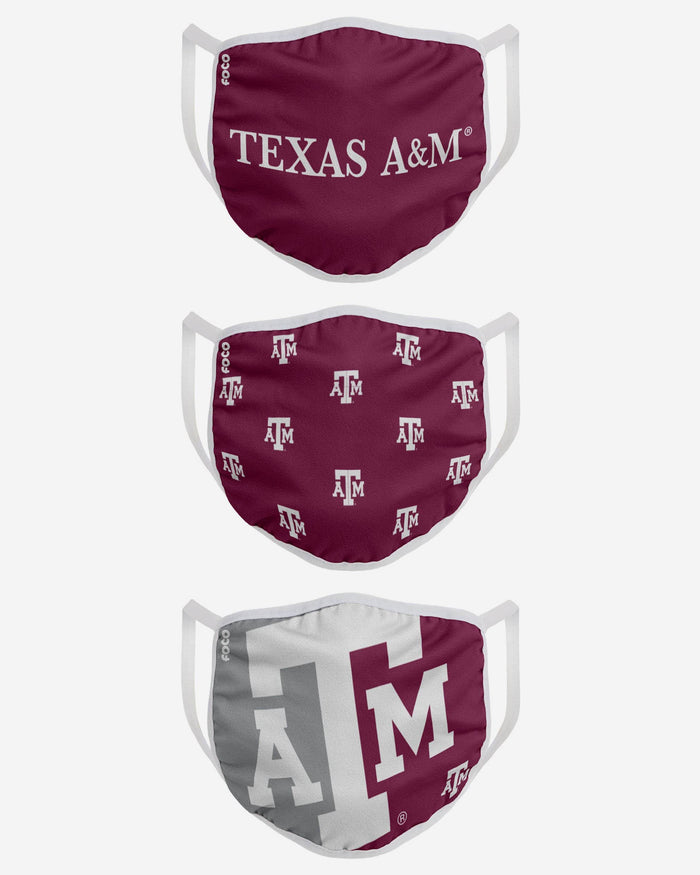 Texas A&M Aggies 3 Pack Face Cover FOCO - FOCO.com