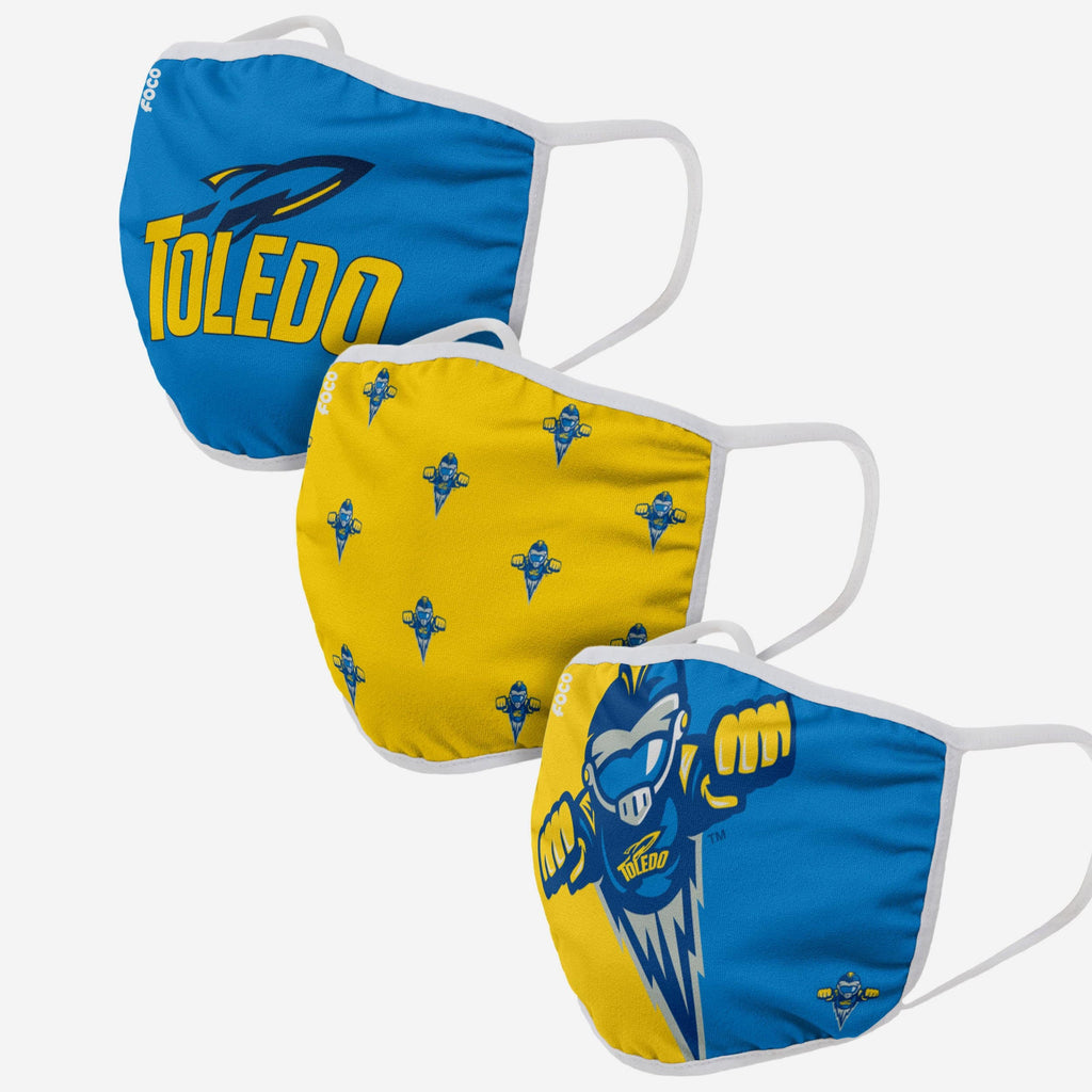 Toledo Rockets 3 Pack Face Cover FOCO - FOCO.com