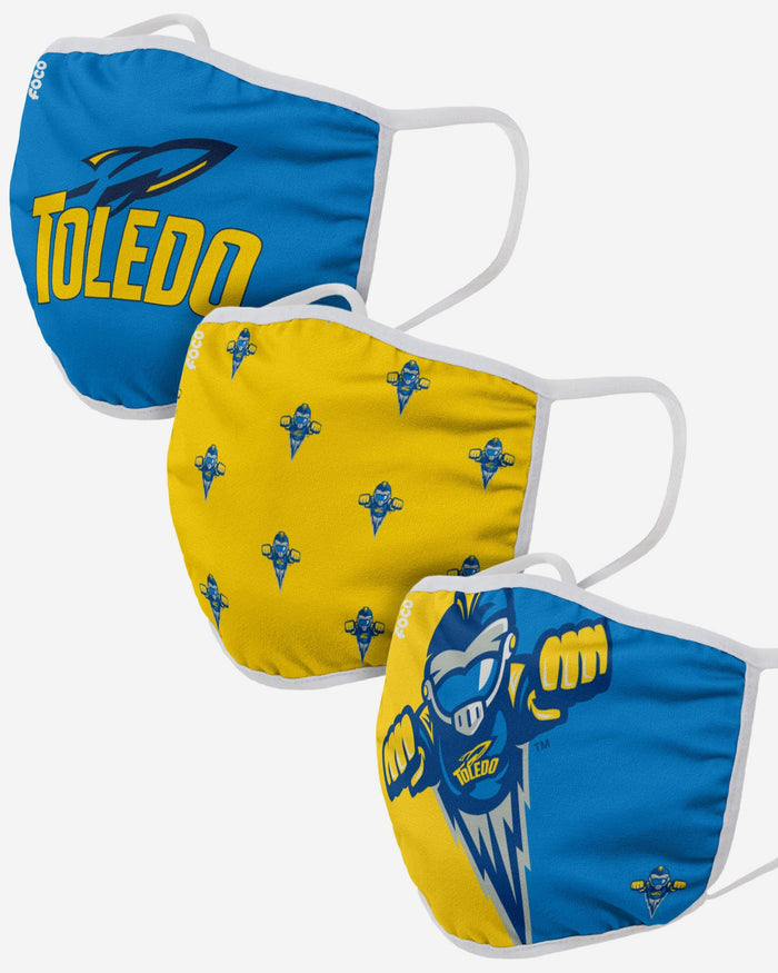 Toledo Rockets 3 Pack Face Cover FOCO - FOCO.com