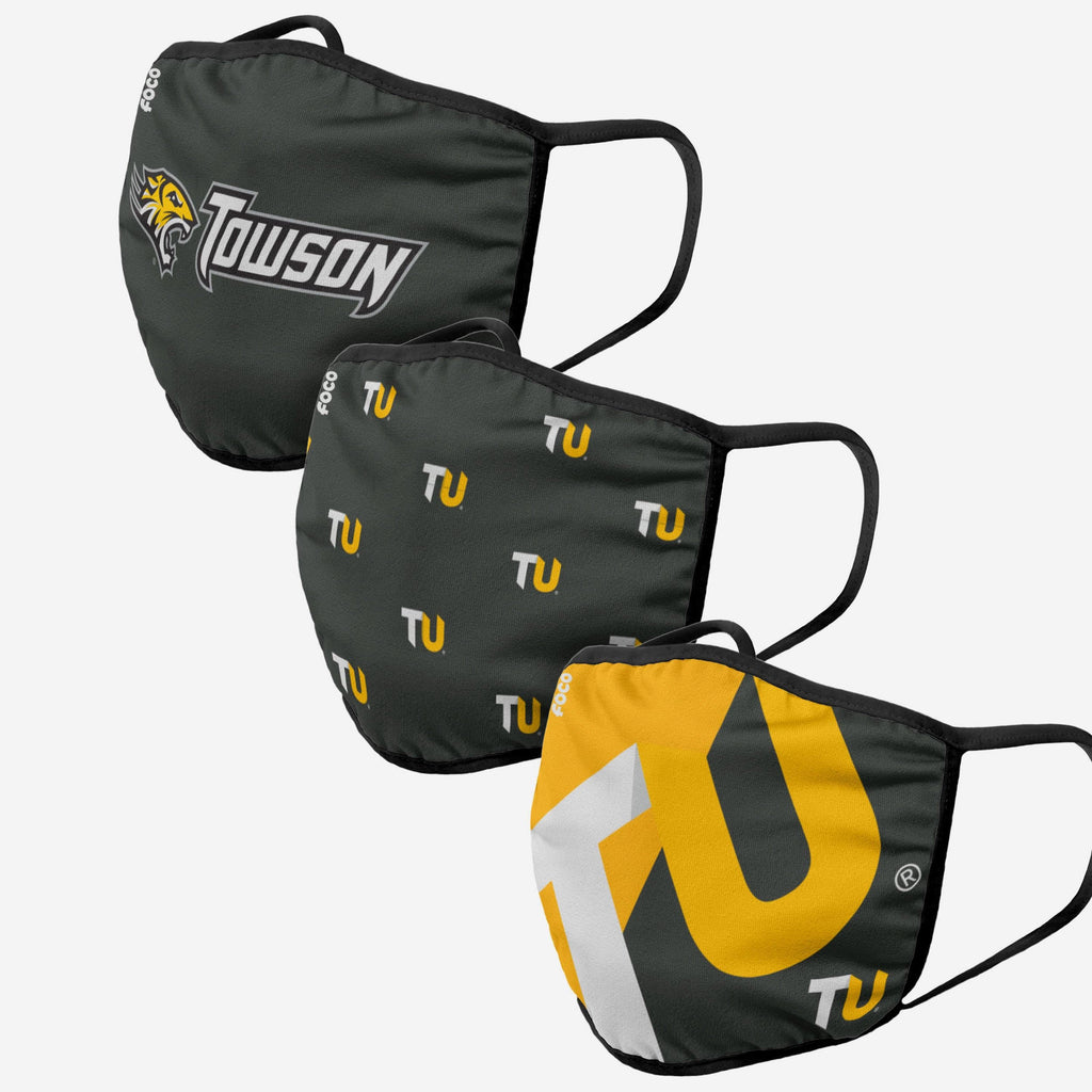 Towson Tigers 3 Pack Face Cover FOCO - FOCO.com