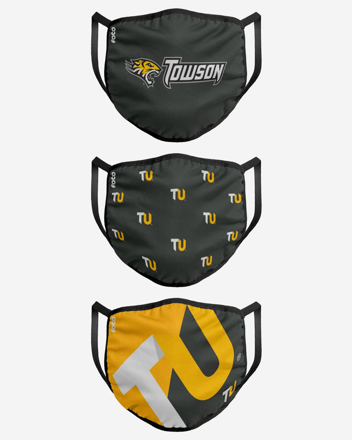 Towson Tigers 3 Pack Face Cover FOCO - FOCO.com