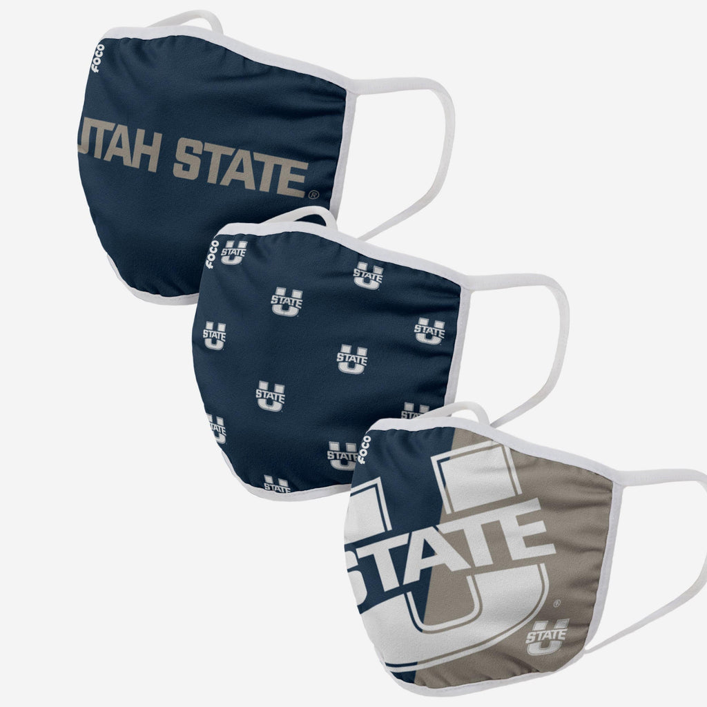 Utah State Aggies 3 Pack Face Cover FOCO - FOCO.com